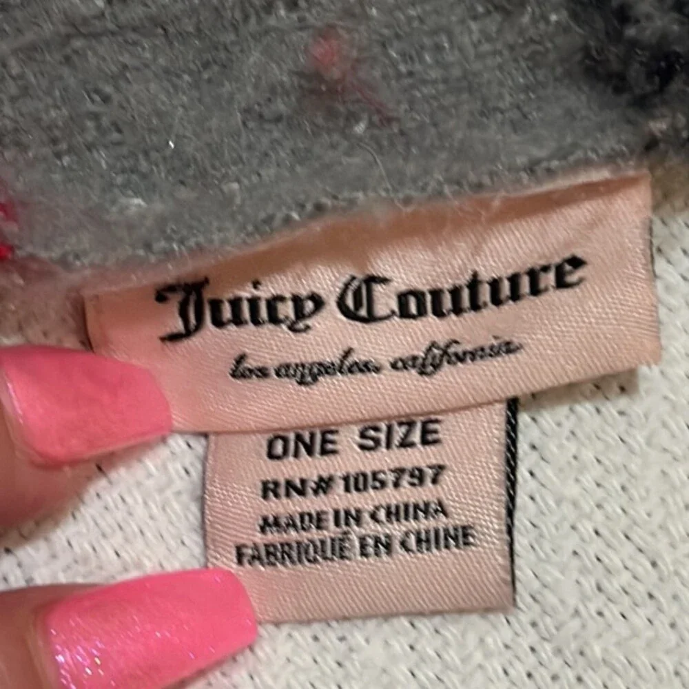 Juicy Couture Neck Scarf Womens One Size Plaid Y2k 90s Rectangle Trendy Pink